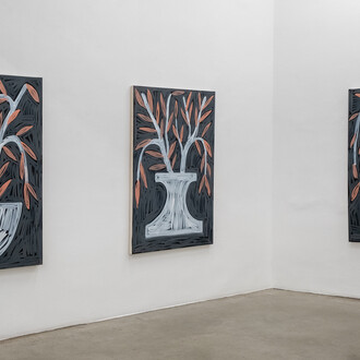 Ausstellungsansicht Pierre Klossowski + Rade Petrasevic | Eros + Beelzebub, Christine
König Galerie, Wien 2020
© Foto: Philipp Friedrich