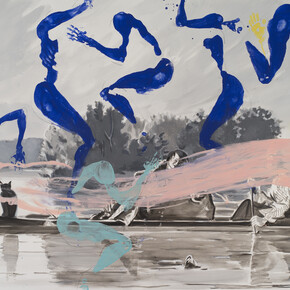 David Salle, Trappers, 2013, oil and acrylic on canvas, 213.4 x 327.7 cm, © the artist, courtesy Maureen Paley, London

