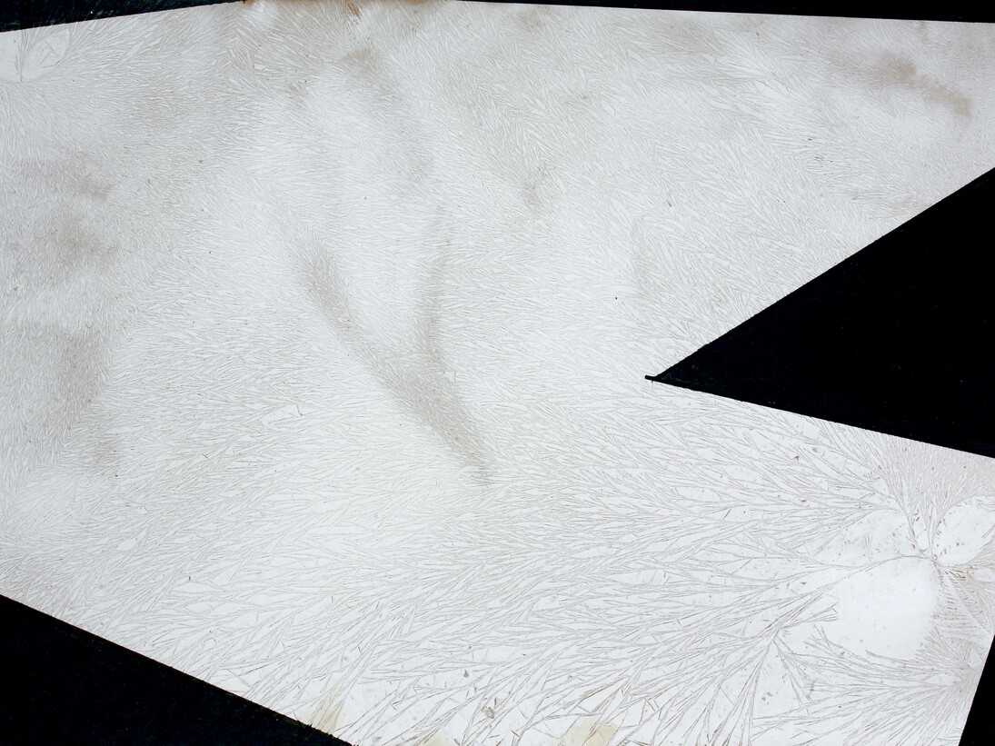Nanni Menetti, Sempre più lontano da me, crio-grafie (2014), dettaglio, 40 x 60 cm
