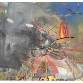 Panza de burro, 2001. Inkjet print and mixed mediums on canvas, 86 5/8 x 145 5/8 in (220 x 370 cm). Private collection, courtesy Galerie Max Hetzler, Berlin. Image courtesy the artist and Galleria Alfonso Artiaco, Naples