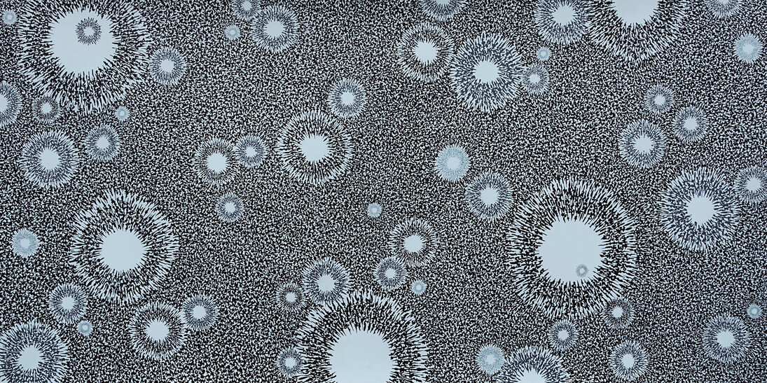 CC Two, 2017, ink on dura-lar, 40 x 40"