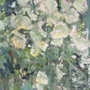 Tom Coates, Hollyhocks in the Courtyard