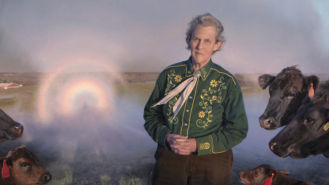 David Lenz, Brocken spectre and glory: portrait of Temple Grandin (detail), 2022. Courtesy of National Portrait Gallery