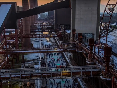 Zollverein Coal Mine Industrial Complex in Essen, Germany, where adaptive reuse has revitalized this historic site into a thriving center for culture and education, showcasing a successful fusion of old and new architectural styles