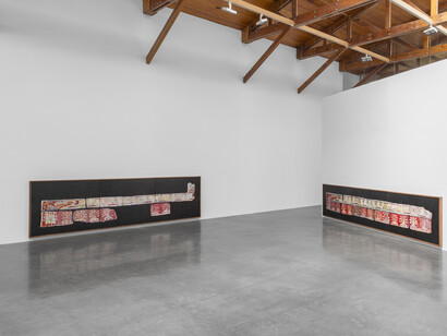 Gala Porras-Kim, Espacios del futuro replican los del pasado, vista de exhibición. Cortesía de kurimanzutto