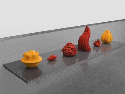 Wood, polystyrene, Fiberglas, and pigment, overall: 45 inches x 13 feet 11 inches x 23 1/2 inches. Purchase: acquired through the generosity of the William T. Kemper Foundation—Commerce Bank, Trustee, 2001.2.A-F. This work is copyrighted. Contact Artists Rights Society (ARS), New York.