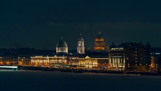 A view of Saint Petersburg at night, Russia