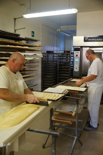 Grissini on the baking tray