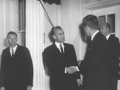 Mohammad Reza Pahlavi, antigo Shan do Irão, com John F. Kennedy