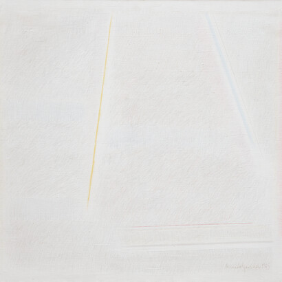 Riccardo Guarneri, Può anche essere così, 1965, mixed media on canvas, 95 x 100 cm