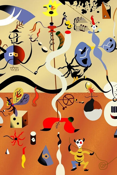 Joan Miró, El carnaval de Arlequín (detalle), 1924-1925