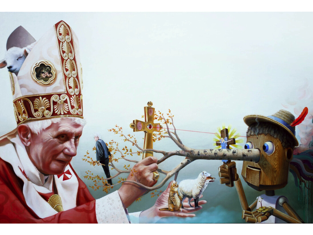 St. Art Gallery, Super A painting Pope vs Pinocchio