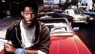 The poster for the movie “Beverly Hills Cop” with Eddie Murphy written by Danilo Bach