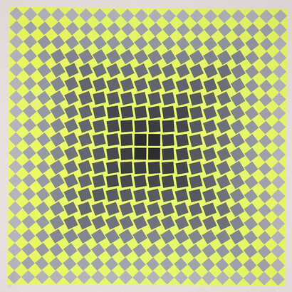 Victor Vasarely, senza titolo, s.d. serigrafia su carta, ed. Denise René, Parigi, Galleria civica di Modena, collezione Don Bettelli