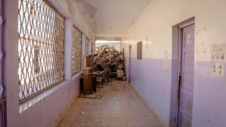 A school hallway in Syria