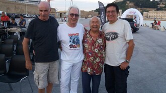 Angelo Serena, Claudio Scarpa, Ricky Gianco e Enrico Curti all’Ancona Beat Festival nel luglio del 2018