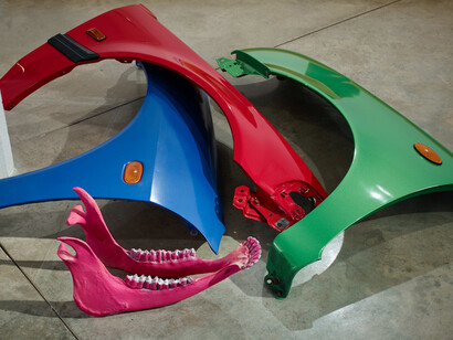 Jimmie Durham: Traces and Shiny Evidence. Parasol unit installation view, 2014. Courtesy of Parasol unit, London and the artist. Photo: Stephen White