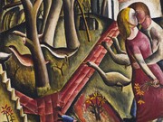 David Jones, The Garden Enclosed (detail), 1924, oil on board, 35.6 x 29.8 cm © Trustees of the David Jones Estate / Tate, London 2015