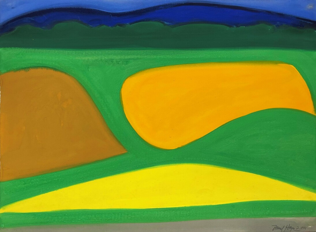 David Hayes, Study for landscape, gouache on paper, 22.25x30 in