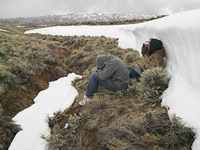 Lucas Foglia, Greg and Zane after Horn Hunting, Farson, Wyoming, 2011, C-print: 23.5 x 30 inches