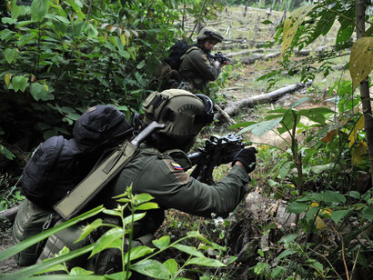 Lucha entre el ejército y los paramilitares en la selva colombiana