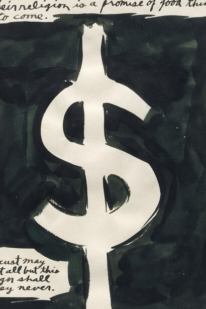 Raymond Pettibon, No title (Their religion is...) (détail), 1987.
Avec l'aimable autorisation de l'artiste et de David Zwirner © Raymond Pettibon