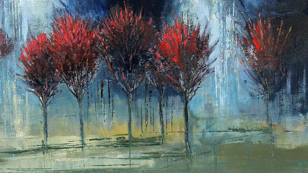 Kate Beagan, Red in a Blue Landscape