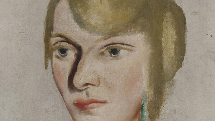 Max Beckmann, "Portrait of Irma Simon" (detail) 1924. Courtesy Galerie St. Etienne, New York.