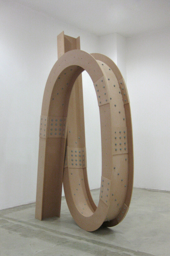 Frances Richardson, I-beam to pass through, 2012, MDF, nuts, bolts, paint, Installation view, Enclave Gallery, Deptford, London. Courtesy of VITRINE