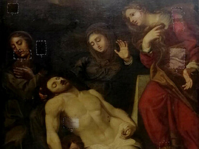 Chiesa di San Gregorio dei Muratori, La pietà durante i restauri, olio su tela, sec. XVII