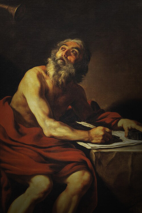 Claude Vignon, La visión de San Jerónimo (1626, detalle)