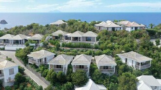 An aerial view of Villa Marie at St Barts