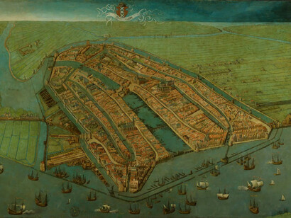 Panorama Amsterdam, painting in exhibition. Courtesy of Amsterdam Museum