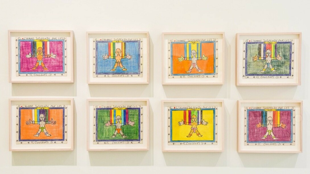 Frédéric Bruly Bouabré & Serge Attukwei Clottey, Exhibition view. Courtesy of Burning in Water