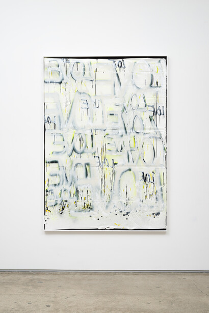 Kendell Carter, Waves for McQueen, 2016, Cast latex and aerosol float mounted in frame, 80 x 56 1/2 in. Courtesy of Edward Cella Art & Architecture  