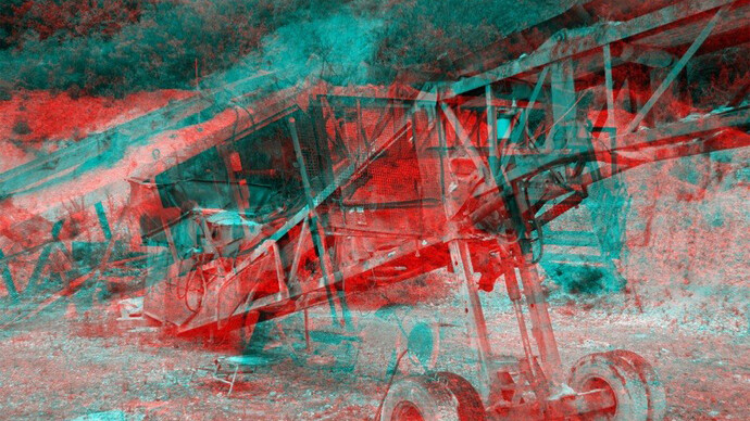 Charles Danby and Rob Smith, Lost Dinosaur #1, 2013, Anaglyph C-type print on metallic paper, 39.5 × 52 cm 
