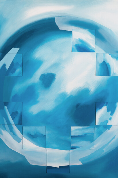 Teja Tegelj, Meditation in blue, 2017 acrylic on canvas / wood - interactive puzzle