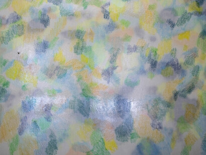 Erik Saglia, Untitled, 2015, 410 x 360 cm, Scotch di carta, vernice spray, pastelli a cera e ad olio e resina epossidica