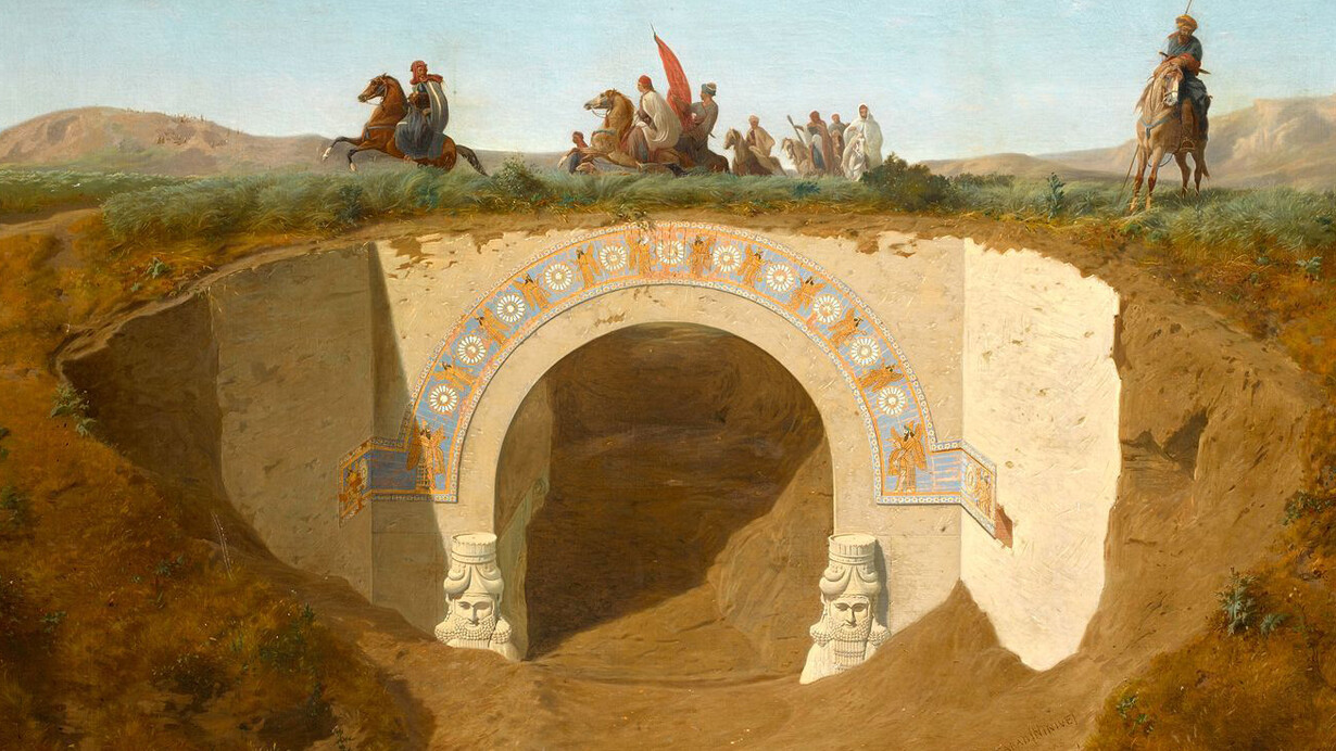 Felix Thomas, La visite du pacha de Mossoul aux fouilles de Khorsabad © RMN-Grand Palais (musée du Louvre) – Stephane Marechalle