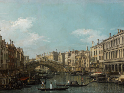 Canaletto, Il Canal Grande con il Ponte di Rialto da sud, Venezia, 1740 ca. Olio su tela, 45 x 76 cm. Paris, Institut de France, Musée Jacquemart André (MJAP-P 577-1) © Culturespaces Musée Jacquemart André Canaletto