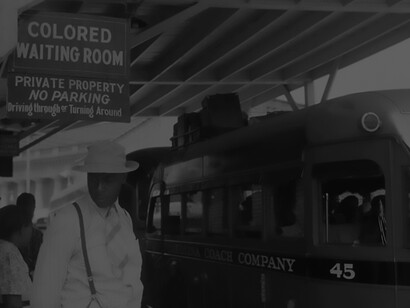 Segregation at the bus station in Durham, North Carolina in 1940, the USA