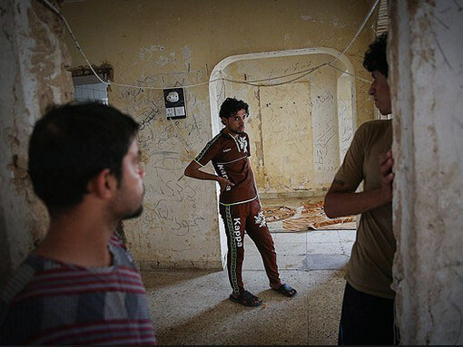 Hezbollah members having a discussion in one of the group's safehouses