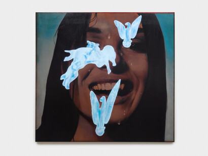 Rae Klein, Something I Am Trying to Say, 2023. Oil on linen, 213.36h x 228.60w cm, 84h x 90w in. Courtesy of Nicodim Gallery