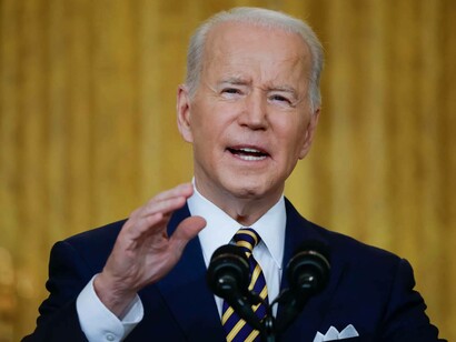 Current United States of America President Joe Biden addressing the nation
