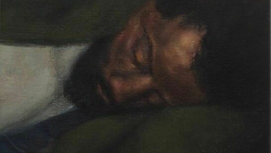 Ilias Papailiakis, The Deep Sleep, 2013, oil on canvas, 22 x 24cm, Photo © Dimitris Tsoublekas