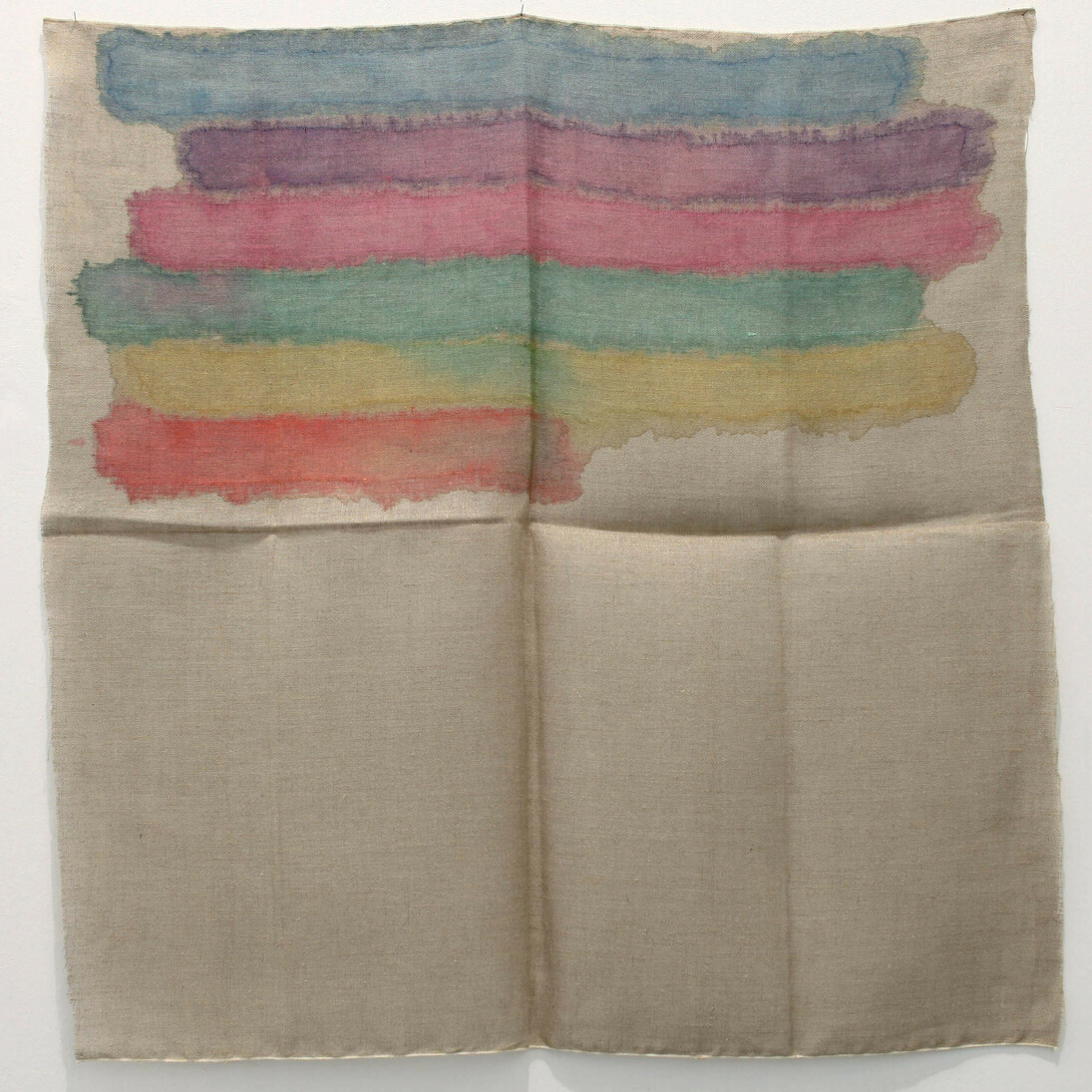 Giorgio Griffa, Orizzontale policromo, 1973, 98 x 98 cm