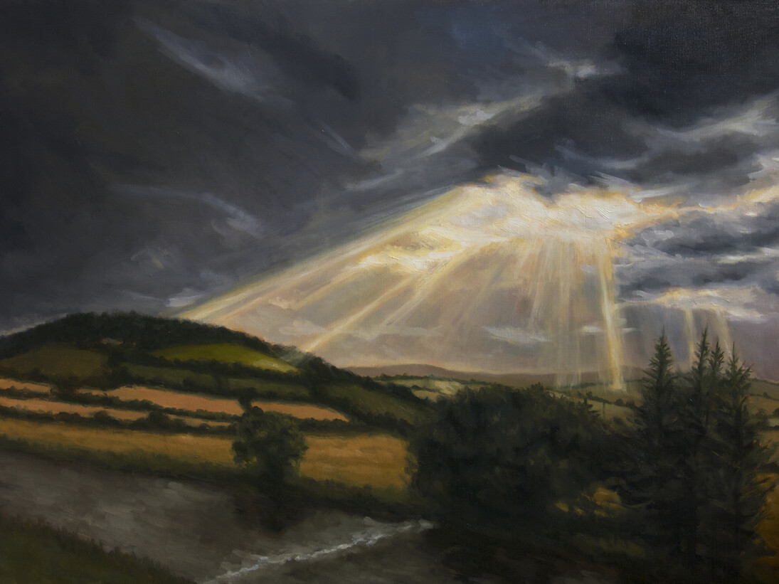 Harry Durdin Robertson, Light through a Summer Storm, oil on linen, 24 x 36 inches
