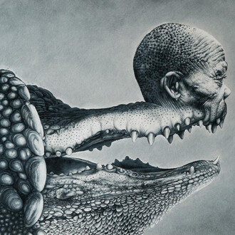 José Molina, Avarizia, 2016, collezione Peccati e Virtù, matita grassa su carta, cm 75,5x90, © Ernesto Blotto
