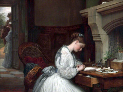 Charles West Cope, Mujer escribiendo una carta