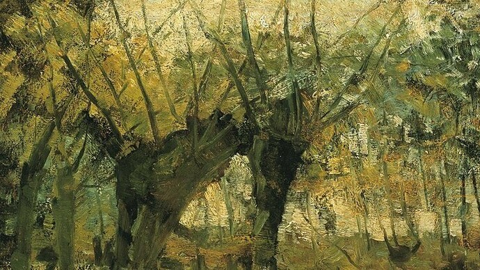 "Willow Grove: Impresión de luz y sombra", óleo sobre lienzo, Piet Mondiran, 1900-1910